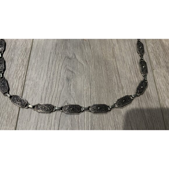 Women’s Silver-tone Adjustable Chain Belt Boho Statement Design Made In Korea - Picture 2 of 4